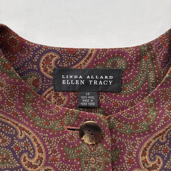 Vintage Paisley Wool Top Size 14 - Picture 5 of 6